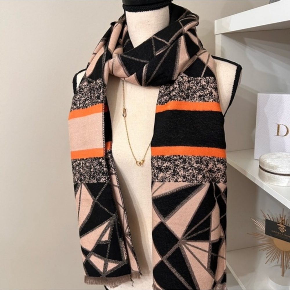 Double-Sided Large Vegan Cashmere Shawl / Scarf / Wrap